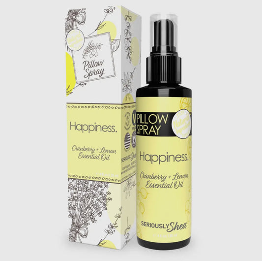 Happiness Pillow Spray (Cranberry & Lemon Essential Oils) by Seriously Shea