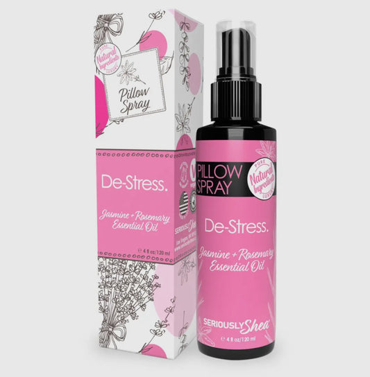 De-Stress Pillow Spray (Jasmine & Rosemary Essential Oils) by Seriously Shea